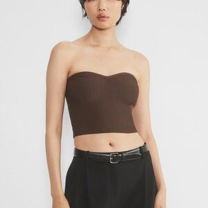 Babaton | Aritzia | Sculpt Knit Sweetheart Tube Top in Rich Mocha Brown